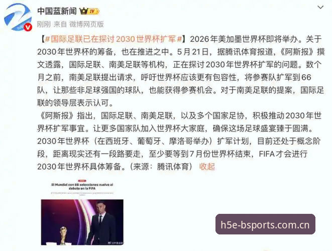 2030年世界杯扩军至66队方案详解，中国男足迎来绝佳机会